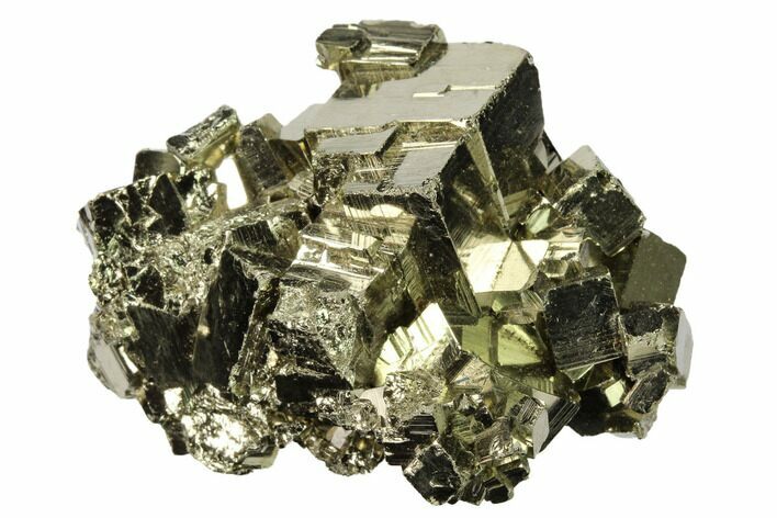 Lustrous, Cubic Pyrite Crystal Cluster - Peru #167705
